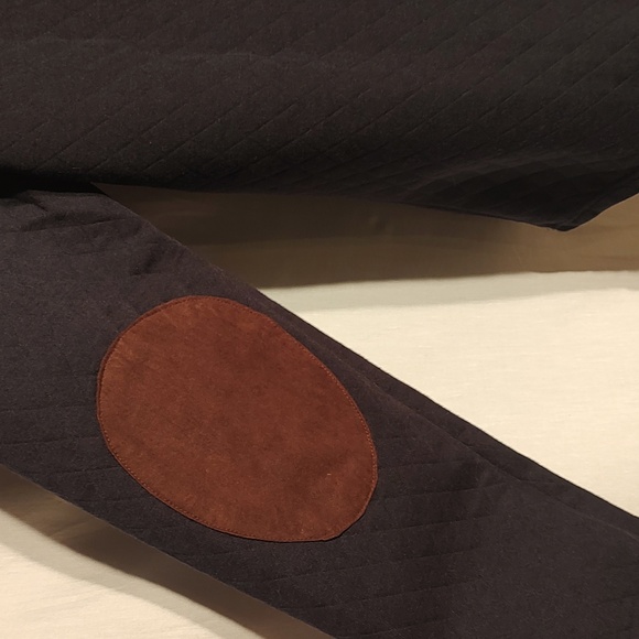 Women's dark blue top with brown faux suede by 'Top it off'. Size L/XL - Picture 6 of 8